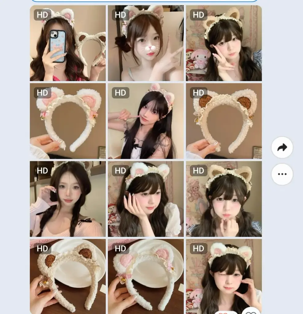 Bờm Cài Tóc Tai Mèo mix Ren Chuông