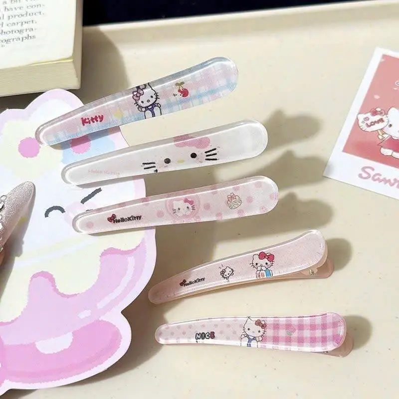 Set  kẹp tóc mỏ vịt hello kitty tone hồng đỏ , trắng