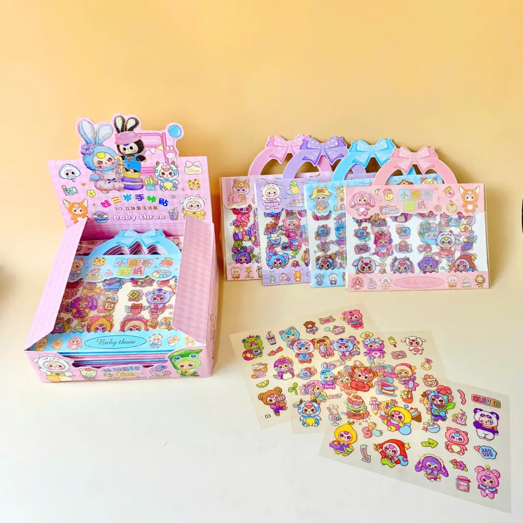 set 3 tấm sticker quai nơ