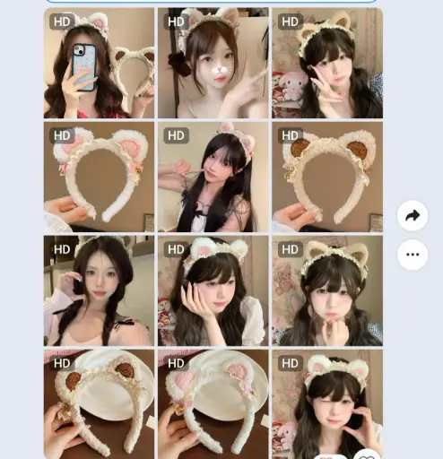 [P0179] Bờm Cài Tóc Tai Mèo mix Ren Chuông